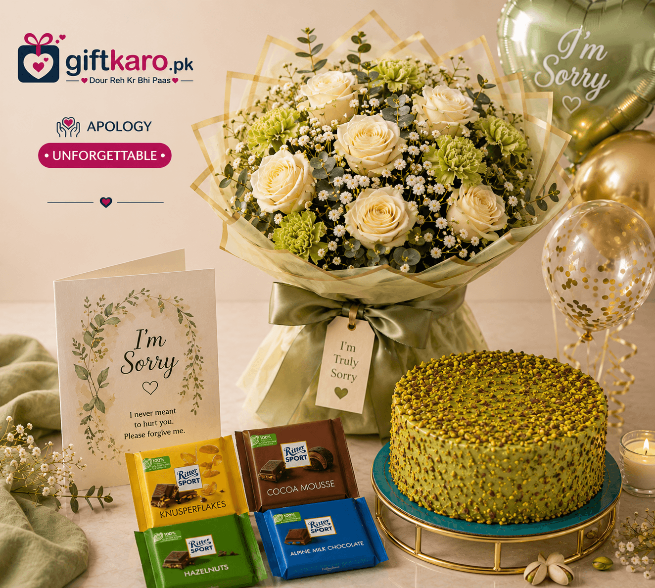 Unforgettable — Apology gift bundle delivered in Islamabad, Rawalpindi, Karachi & Lahore