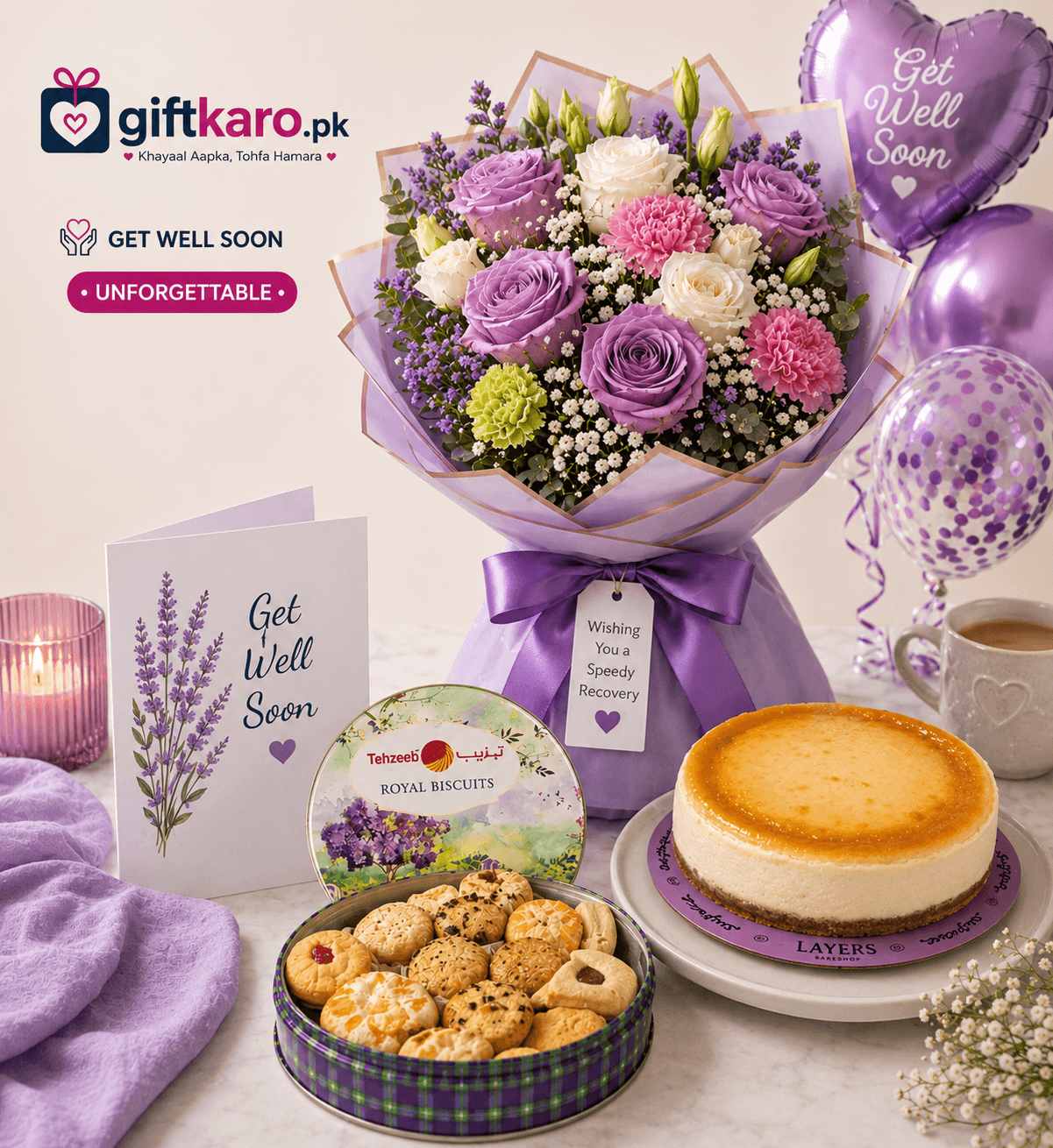 Unforgettable — Get-Well gift bundle delivered in Islamabad, Rawalpindi, Karachi & Lahore