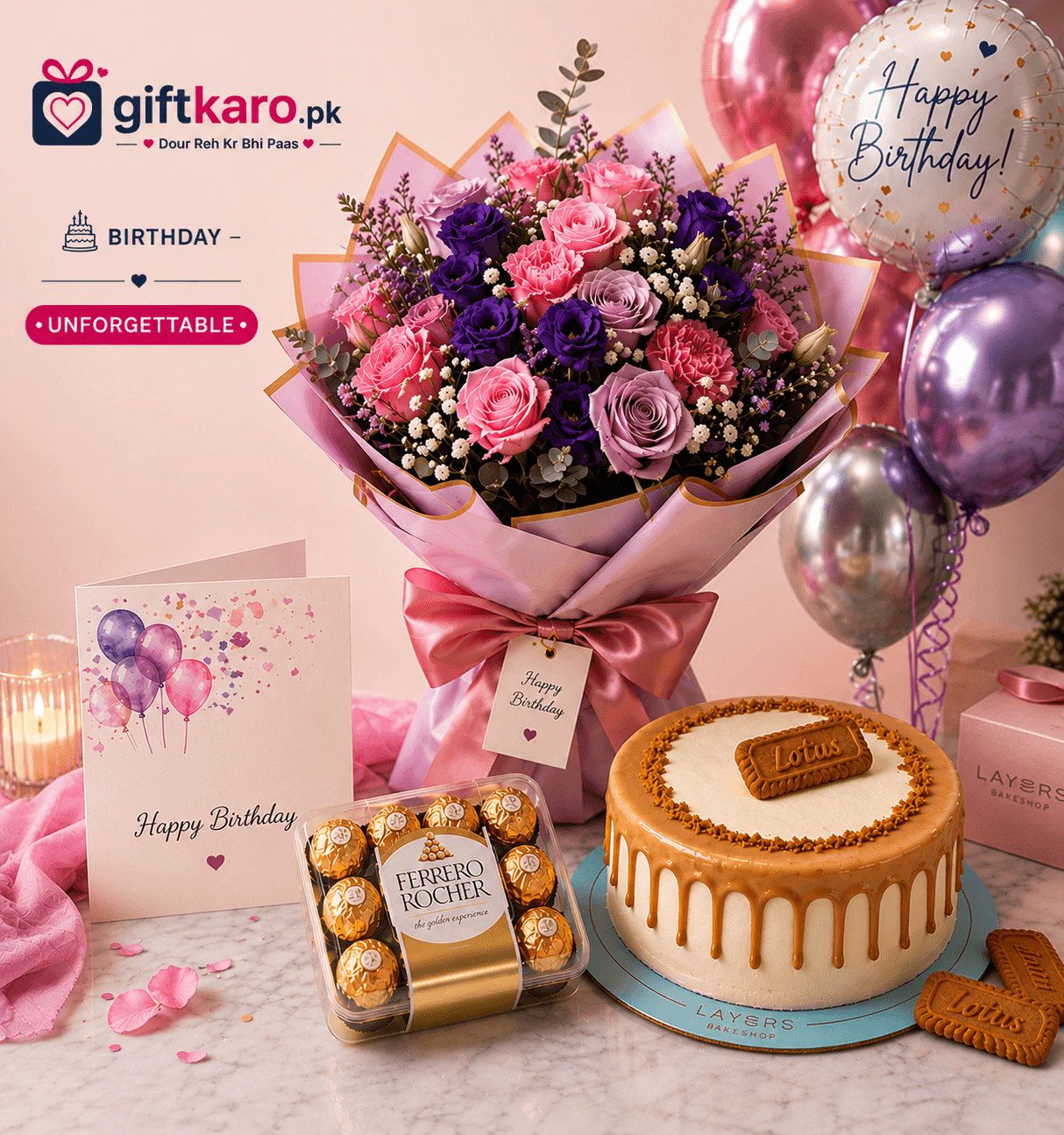 Unforgettable — Birthday gift bundle delivered in Islamabad, Rawalpindi, Karachi & Lahore